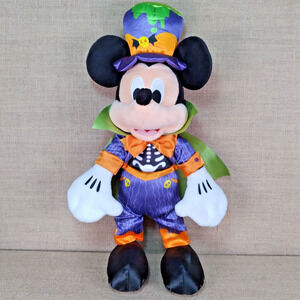 Disney Store 18" Mickey Mouse Halloween Vampire Skeleton Plush Toy Cartoon